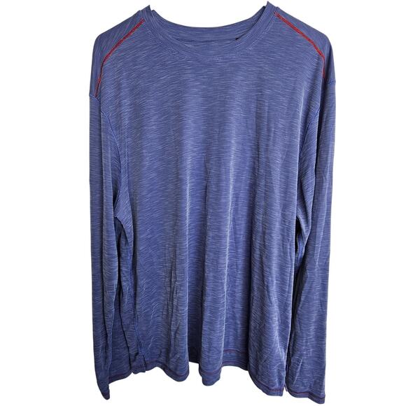 Tommy Bahama Mens Long Sleeve Crewneck Tee Blue Tshirt Mens XL Casual Everyday - Picture 1 of 8